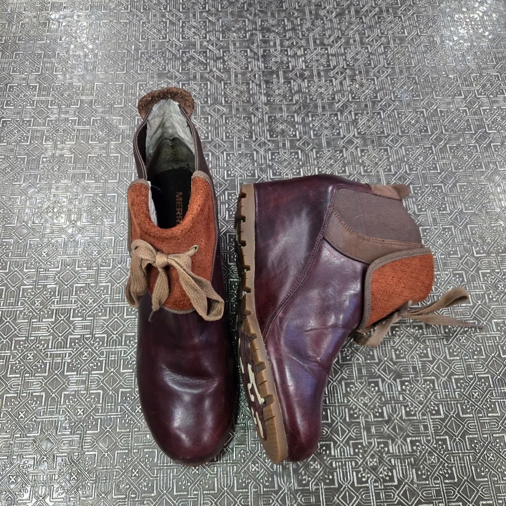 🐢 MERRELL Cinnamon Smooth Ankle Boots Size 10